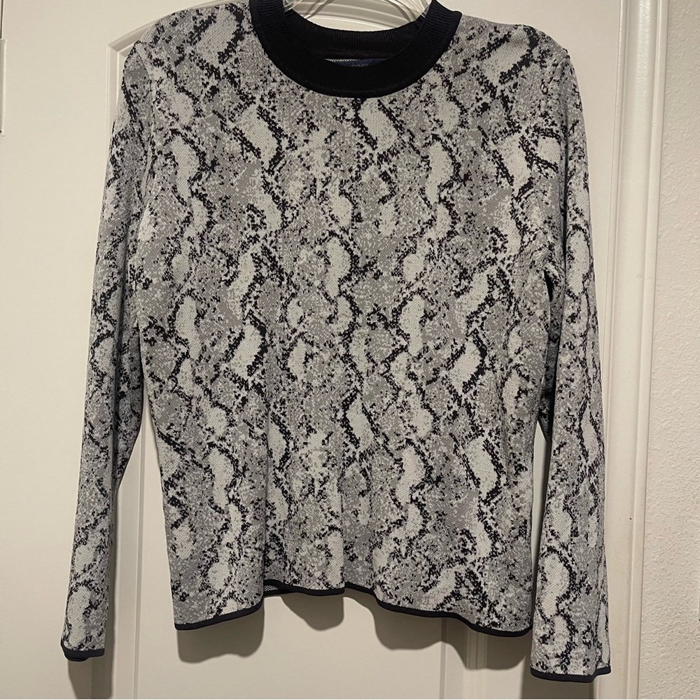 RACHEL Rachel Roy Black and Gray Snakeskin Sweatshirt